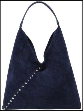 Vintage Faux Suede Studded Large Capacity Commuter Tote Shoulder Bag